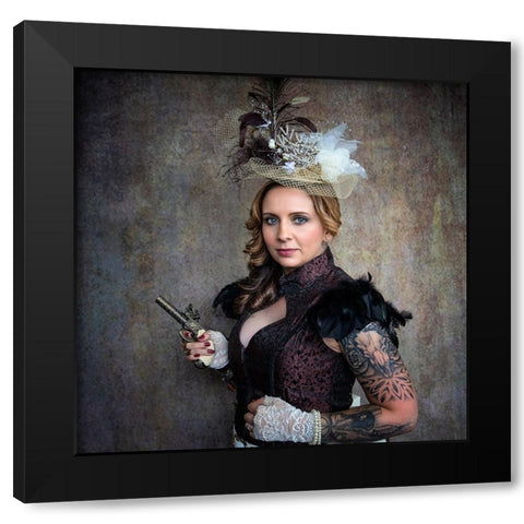 Beware Of The Pretty One Black Modern Wood Framed Art Print with Double Matting by Springgay, Daniel