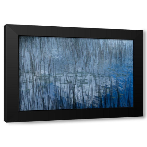 Abstract Riet Black Modern Wood Framed Art Print with Double Matting by Bouhuijzen, Ina