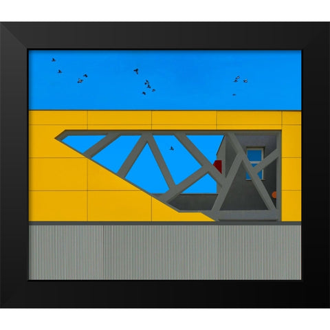 Facade - Hasharon Black Modern Wood Framed Art Print by Orbach, Arnon