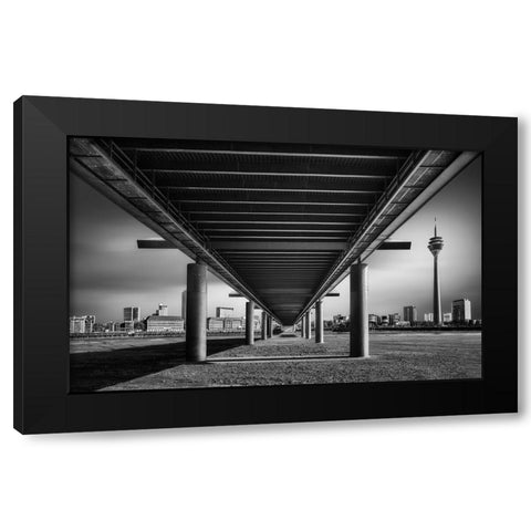 Way To DaAndFrac14;Sseldorf Black Modern Wood Framed Art Print with Double Matting by Figueras, Antoni