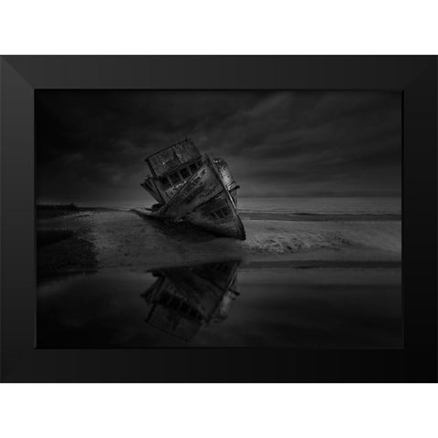 Point Reyes Black Modern Wood Framed Art Print by Deng, Larry