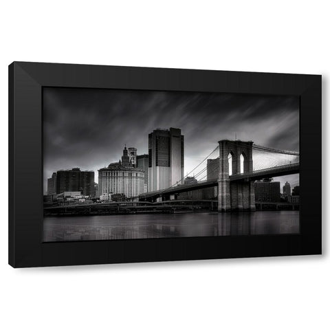 Brooklyn Bridge - Nyc Black Modern Wood Framed Art Print by W., Catherine