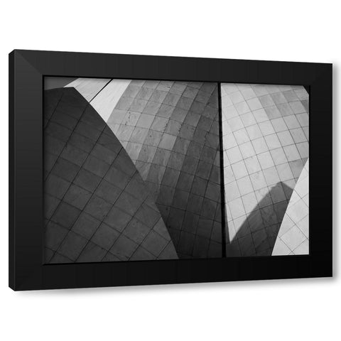 Lotus temple Black Modern Wood Framed Art Print with Double Matting by Chawla, Shobhit