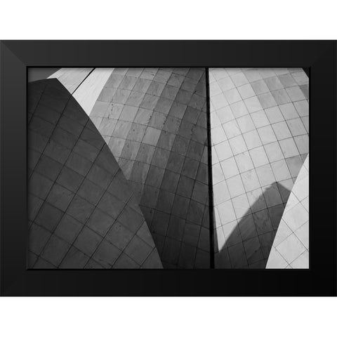 Lotus temple Black Modern Wood Framed Art Print by Chawla, Shobhit