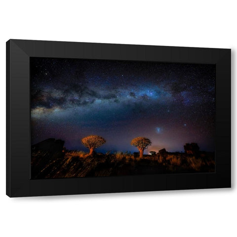 The Milky Way In Namibia Black Modern Wood Framed Art Print by Li, Min