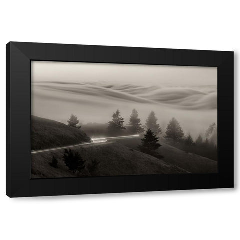 DrIVing With Fog Black Modern Wood Framed Art Print with Double Matting by An, Anna