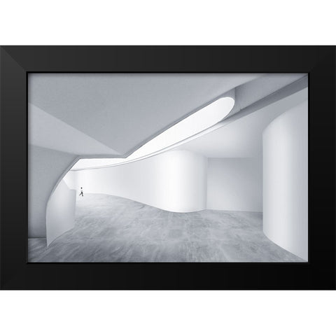 0Urban Space Black Modern Wood Framed Art Print by Xibiaohuang