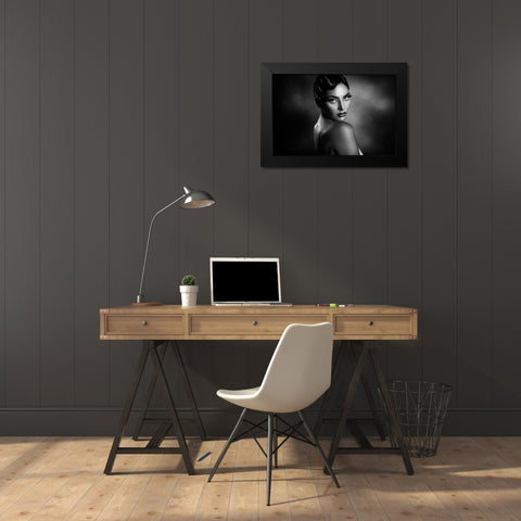Rossella 3 Black Modern Wood Framed Art Print by Tambe, Peppe