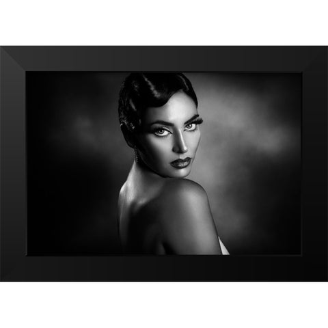 Rossella 3 Black Modern Wood Framed Art Print by Tambe, Peppe