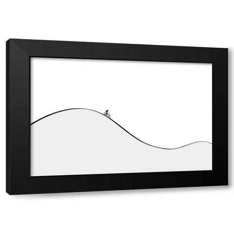 Curves Black Modern Wood Framed Art Print with Double Matting by Natalia