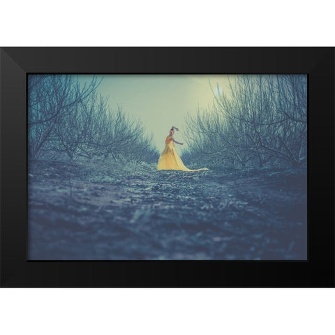 Winter Dance Black Modern Wood Framed Art Print by Levy, Sharon