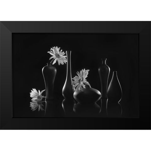 Daisy Melody Black Modern Wood Framed Art Print by Jacobs, Lydia