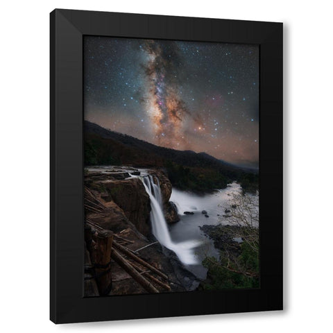 Athirapally Black Modern Wood Framed Art Print by Chander, Vikas