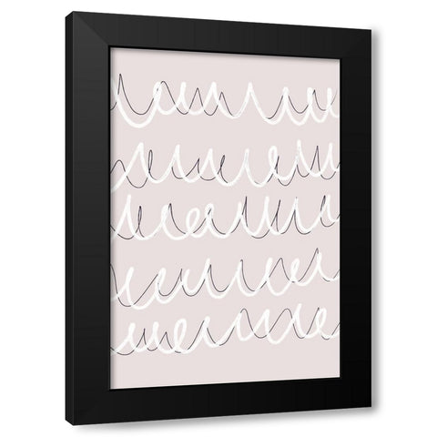 Irregular Scribbles Black Modern Wood Framed Art Print with Double Matting by uplusmestudio