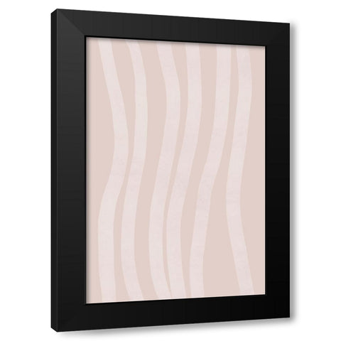 Simple Lines No 1 Black Modern Wood Framed Art Print with Double Matting by uplusmestudio