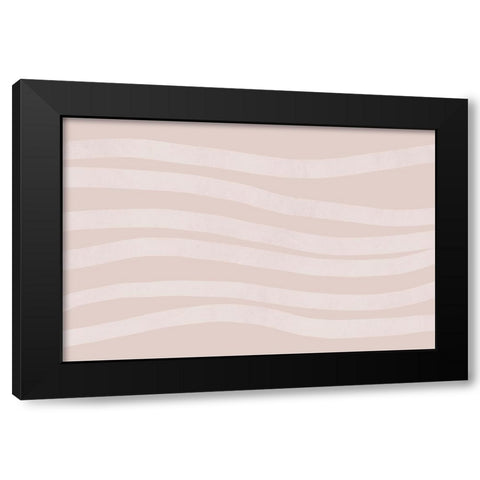 Simple Lines No 1 Black Modern Wood Framed Art Print with Double Matting by uplusmestudio