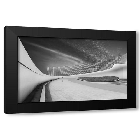 City Life Black Modern Wood Framed Art Print by Xibiaohuang