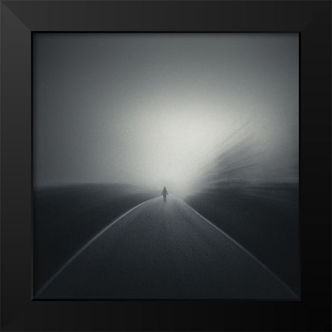 Night Is The New Day Black Modern Wood Framed Art Print by De Franzoni, Thomas