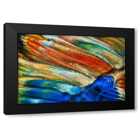 The Blue Fish Black Modern Wood Framed Art Print with Double Matting by Westum, Heidi