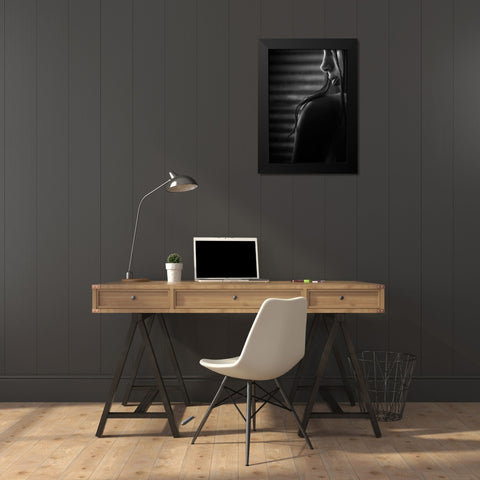 Waiting Black Modern Wood Framed Art Print by Fidanza, Toni