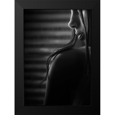 Waiting Black Modern Wood Framed Art Print by Fidanza, Toni