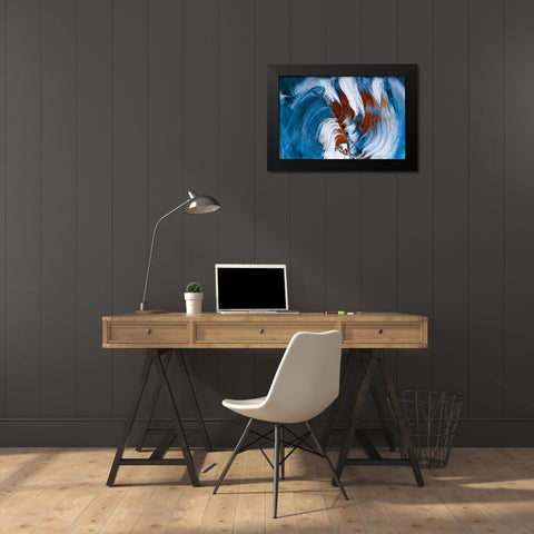 The Snake And The Clovn Black Modern Wood Framed Art Print by Westum, Heidi