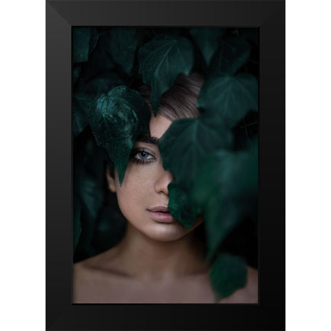 Her Eye Black Modern Wood Framed Art Print by Hamedani, Ardalan
