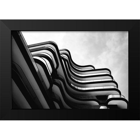 Shadowside Black Modern Wood Framed Art Print by Flour, Bruno