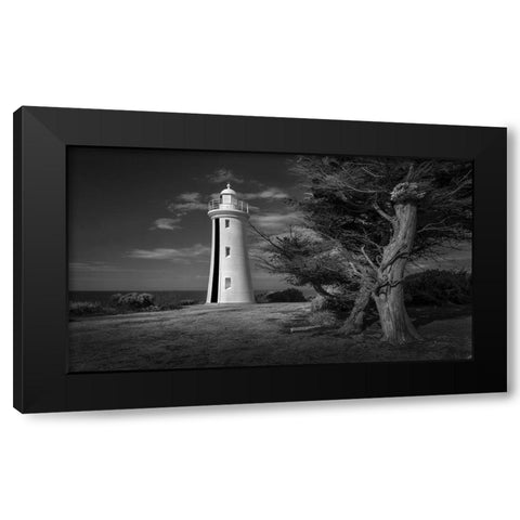 Mersey Bluff Lighthouse Black Modern Wood Framed Art Print by Papamanolis, Emanuel