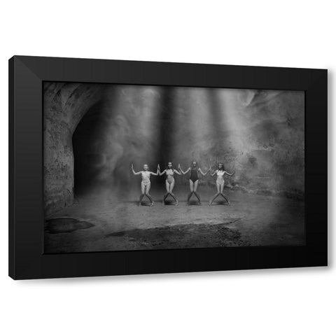 Ballet Black Modern Wood Framed Art Print by Uhrin, Milan