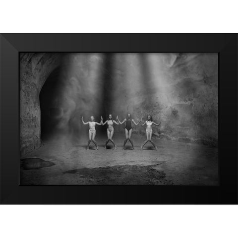 Ballet Black Modern Wood Framed Art Print by Uhrin, Milan