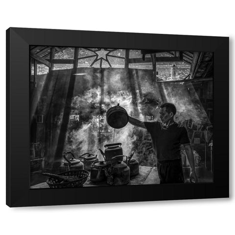 The Old Teahouse Black Modern Wood Framed Art Print by Yu Wu, Irene