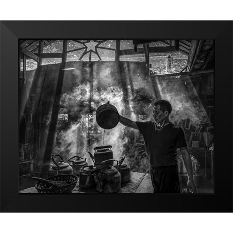 The Old Teahouse Black Modern Wood Framed Art Print by Yu Wu, Irene