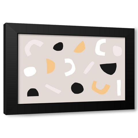 Abstract Get Together No 2 Black Modern Wood Framed Art Print with Double Matting by uplusmestudio