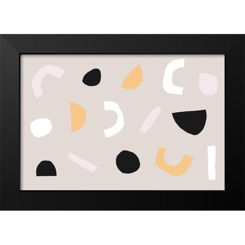 Abstract Get Together No 2 Black Modern Wood Framed Art Print by uplusmestudio