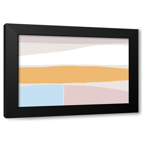 Feel Good Stripes Black Modern Wood Framed Art Print by uplusmestudio