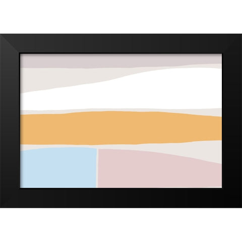 Feel Good Stripes Black Modern Wood Framed Art Print by uplusmestudio