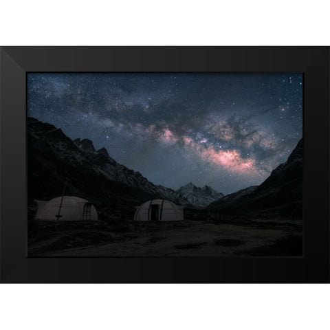 Vista Dome Black Modern Wood Framed Art Print by Patra, Suvankar