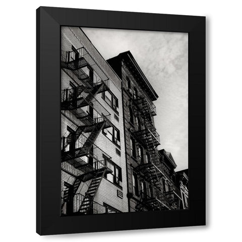 New York City Fire Escapes 05 Black Modern Wood Framed Art Print with Double Matting by Martin, Rikard