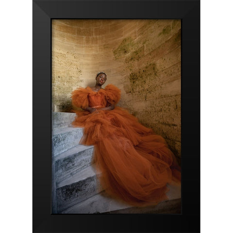Beauty In Orange 1 Black Modern Wood Framed Art Print by Dixon, Colin