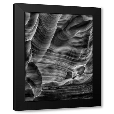Meditation Black Modern Wood Framed Art Print with Double Matting by Li, Richard