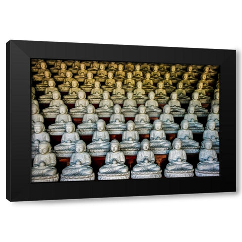Yaksajeon Hall Black Modern Wood Framed Art Print with Double Matting by Woo Ryu, Shin