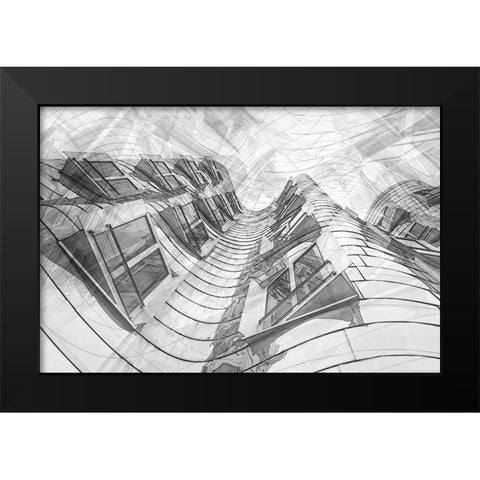 Top Floor Apartments Black Modern Wood Framed Art Print by Schleicher-Schwarz, Roswitha