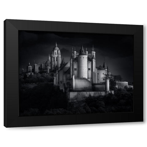 Segovia Medieval Black Modern Wood Framed Art Print with Double Matting by Garcia, Helena