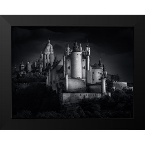 Segovia Medieval Black Modern Wood Framed Art Print by Garcia, Helena