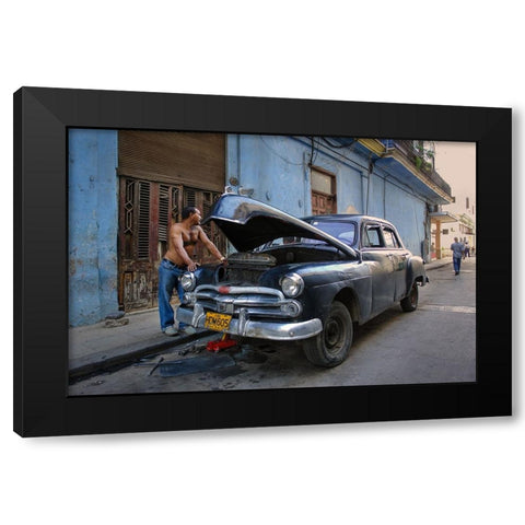 Waiting For Autopart Black Modern Wood Framed Art Print with Double Matting by Creativeartsolution, Khoshro