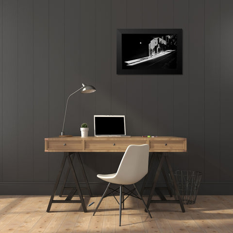 Shadow Of City Life Black Modern Wood Framed Art Print by Li Wp, Allan