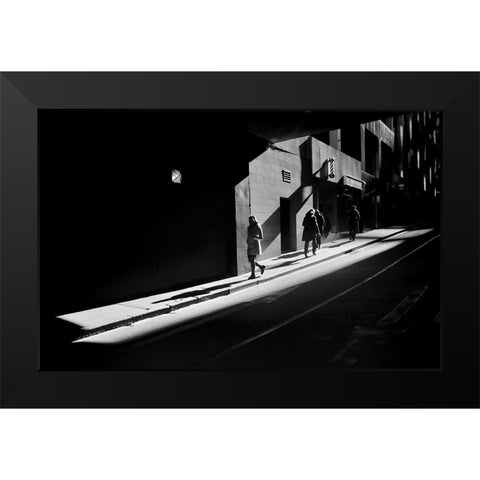 Shadow Of City Life Black Modern Wood Framed Art Print by Li Wp, Allan