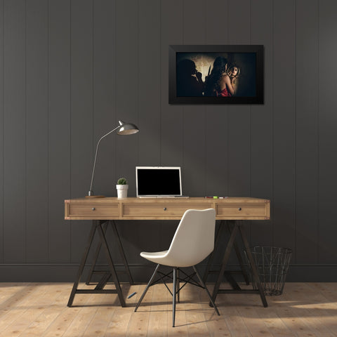 Shadow Black Modern Wood Framed Art Print by Das, Prithul