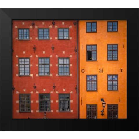 Gamla Stan Black Modern Wood Framed Art Print by Kleimann, Stephanie